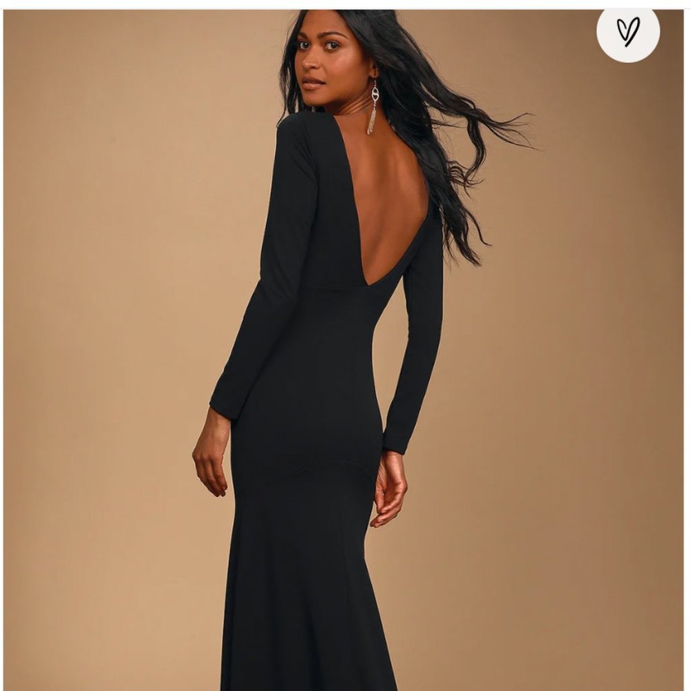 Black Open Back Gown